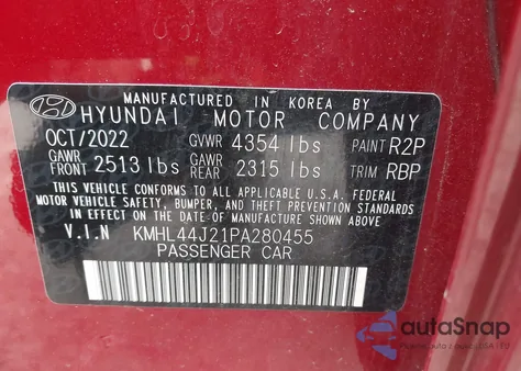 2023 Hyundai Sonata Sel Plus from USA, damaged, VIN KMHL44J21PA280455